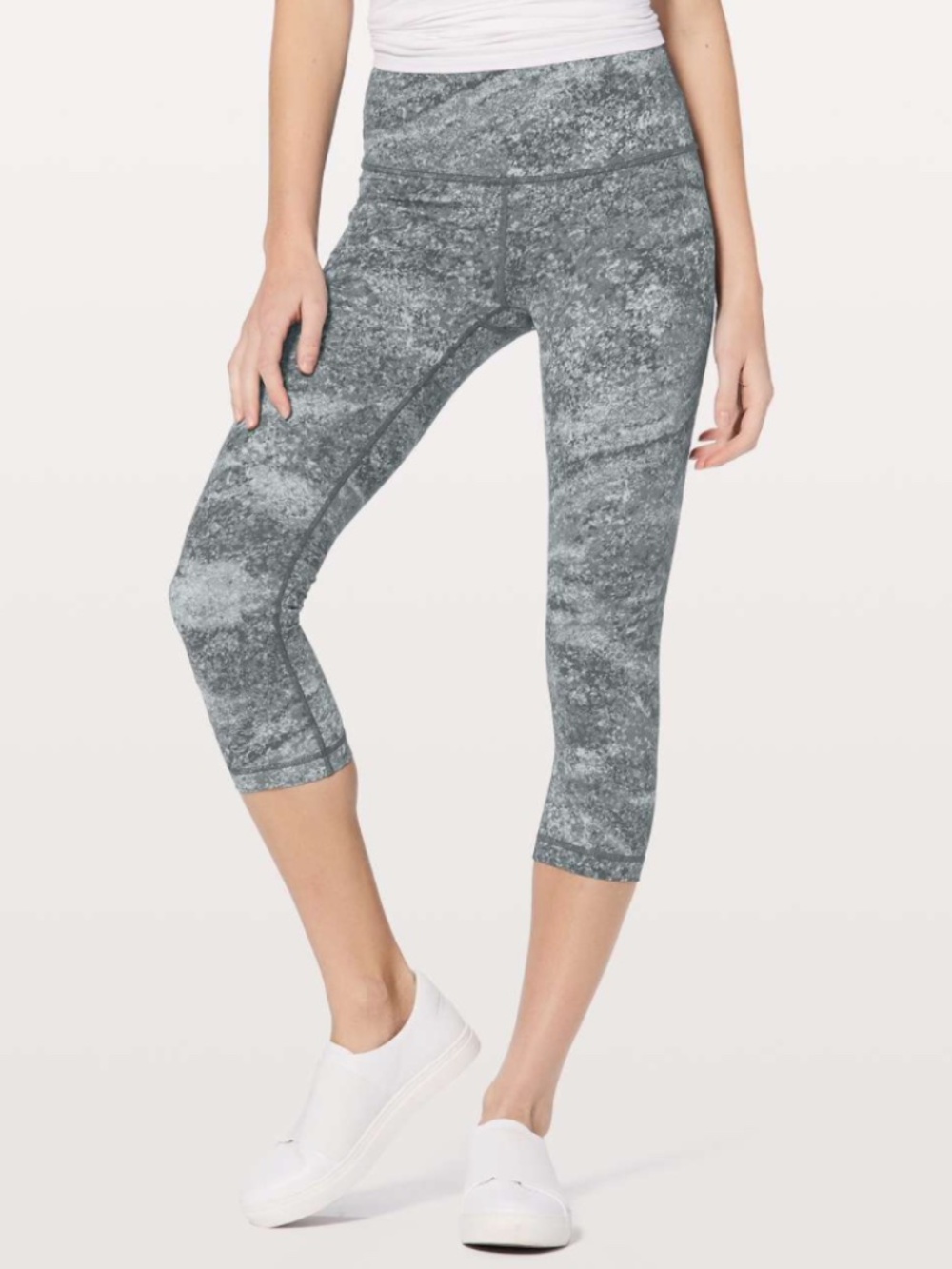 lululemon Wunder Under Hi-Rise Crop Leggings Area Ice Grey Size 8